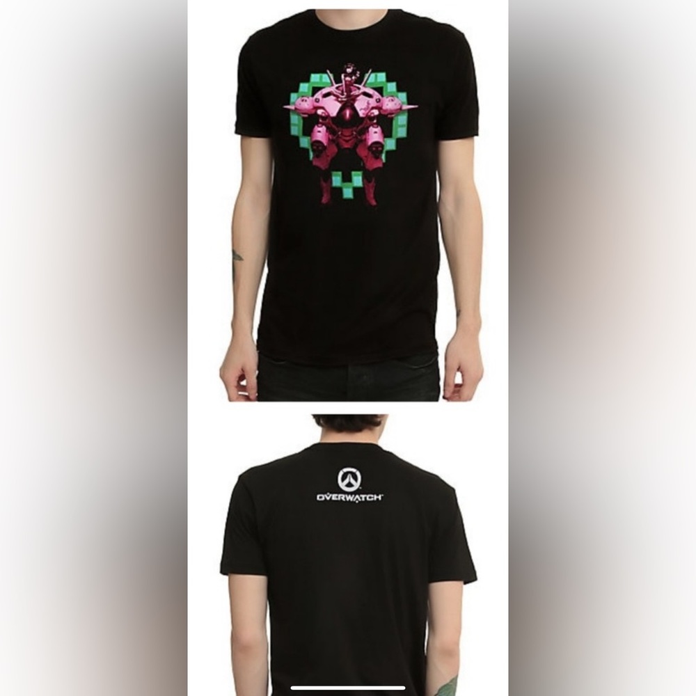 Overwatch Diva Pixel Heart Black Tshirt